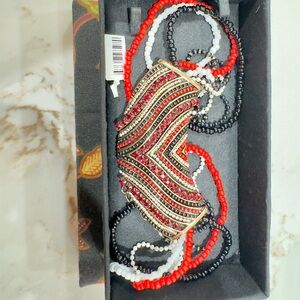 Multicolor Beaded Necklace and Bracelet Set